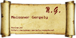 Meissner Gergely névjegykártya